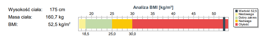 Wyniki analizy składu ciała przed ESG